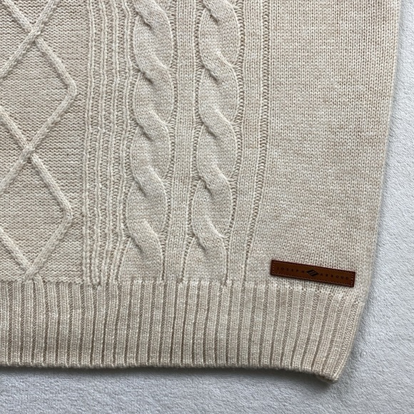 Joseph Abboud Cable/Shaker Knit Mock Neck LS Quarter Button Pullover Sweater - Picture 10 of 16